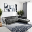 Montreal Grey Velvet Corner Sofa
