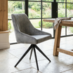 Aiden Grey Velvet Swivel Dining Chair Set Of 2
