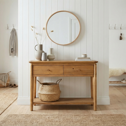 Scandi 2 Drawer Console Table