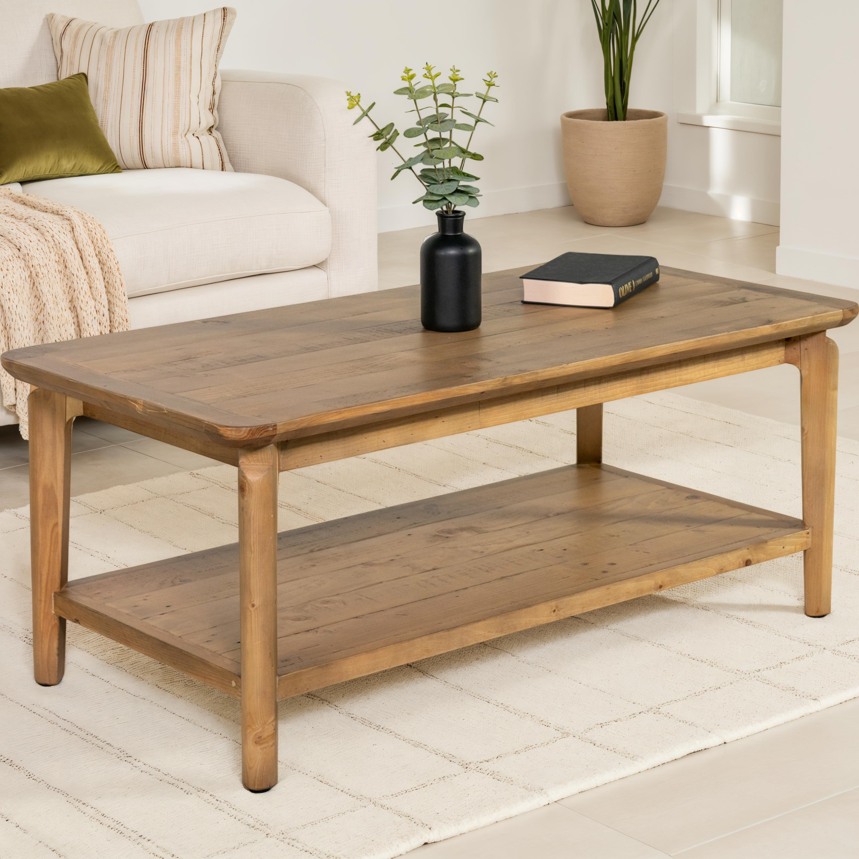 Scandi coffee table with shelf