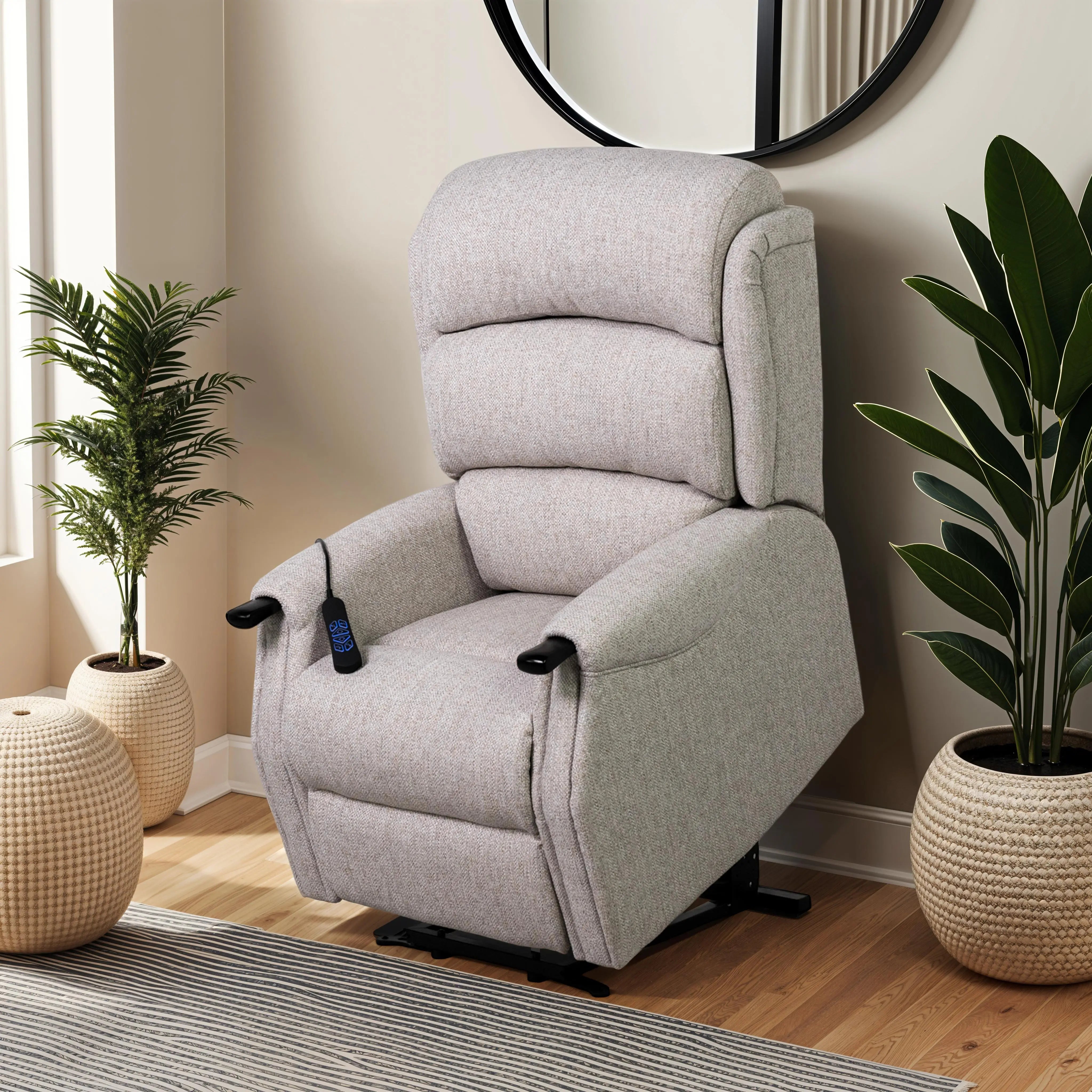 Barnaby Cream Fabric Recliner Armchair