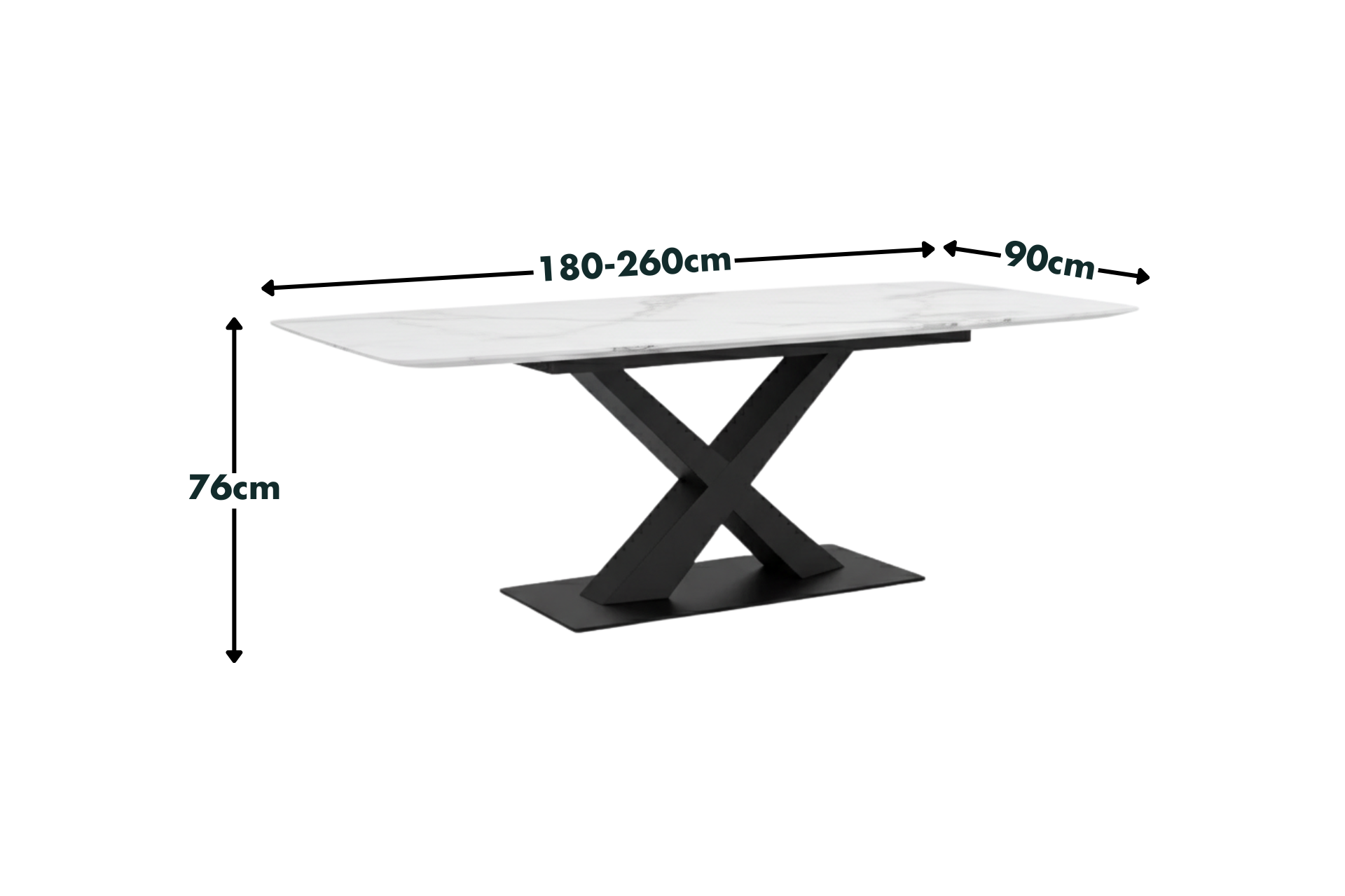 Denver Ceramic Extendable Dining Table (180cm-260cm)