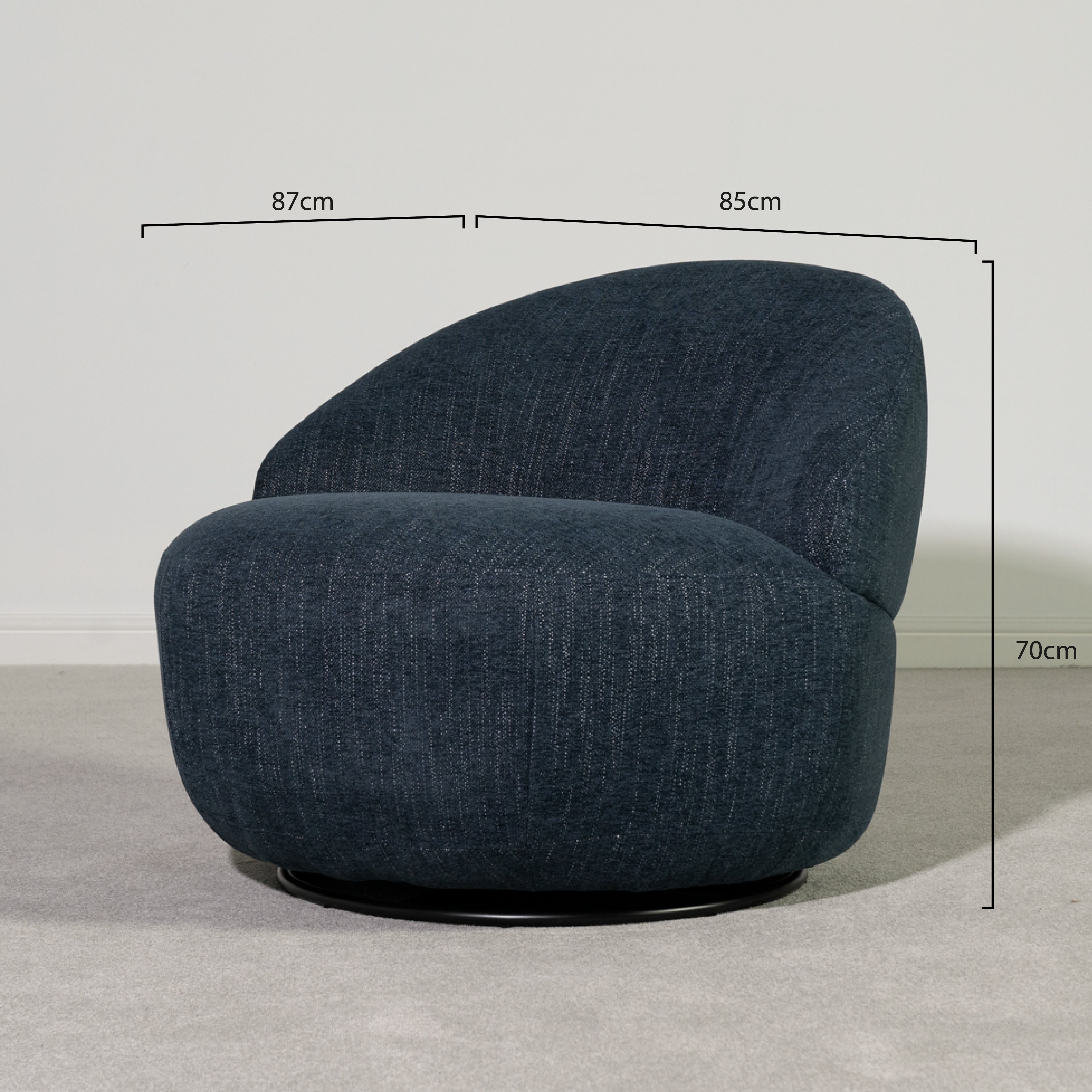 Abelia Swivel Chair — Blue