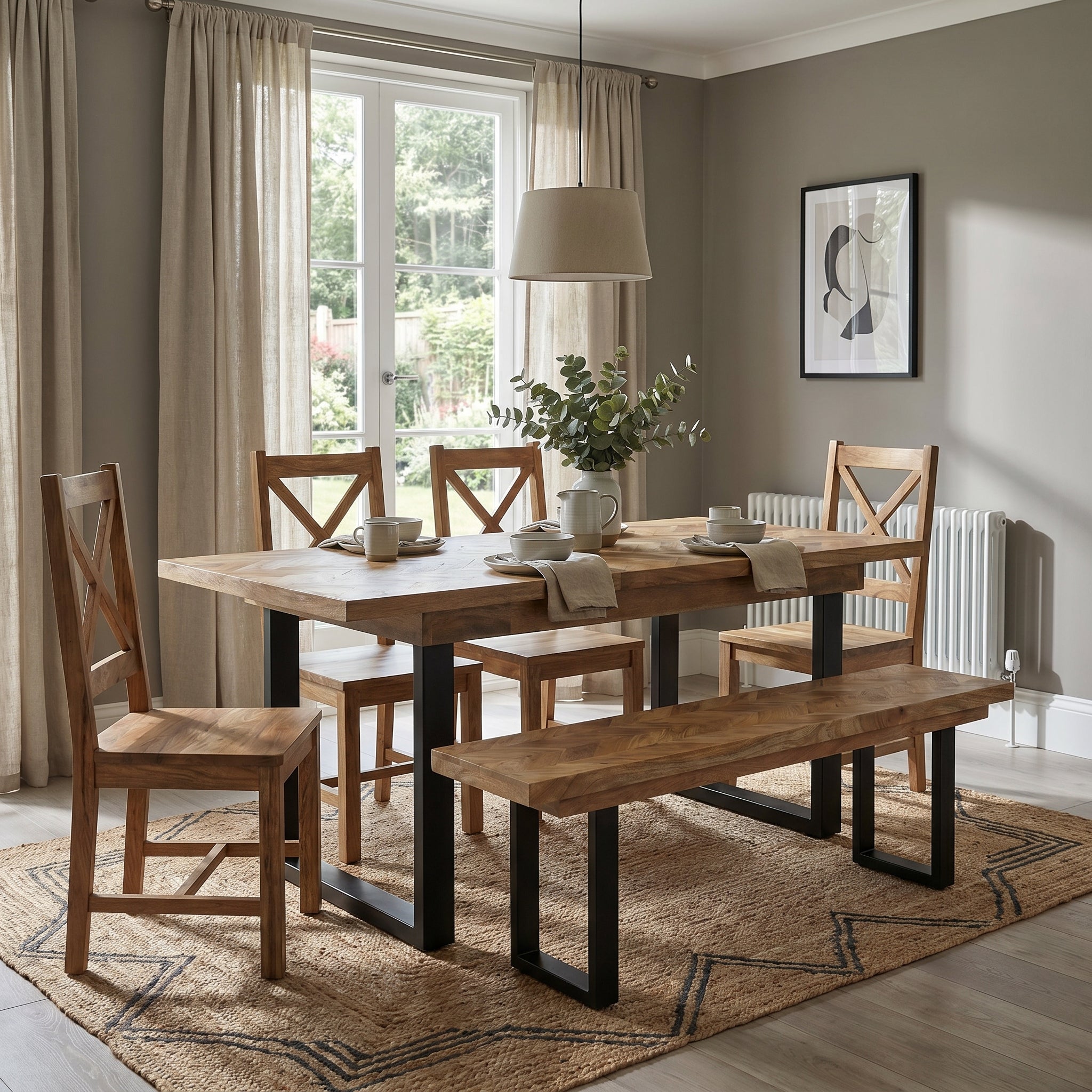 Nautilus Mango Wood Extending Dining Table