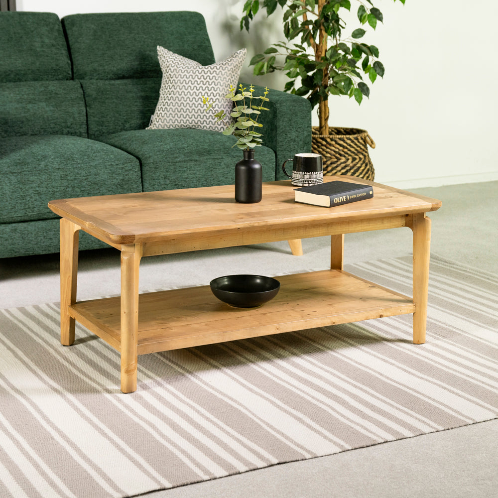 Scandi coffee table with shelf