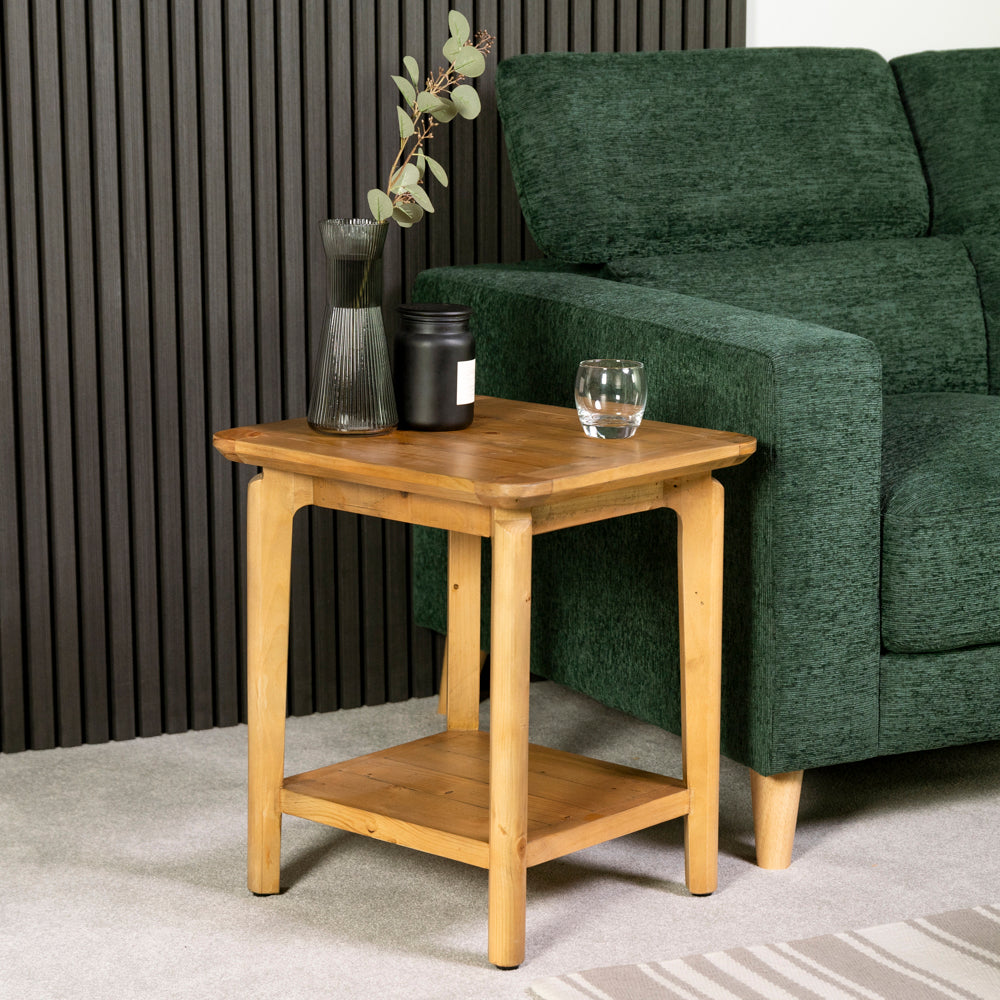 Scandi Lamp table With Shelf