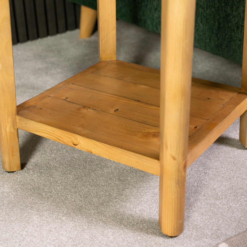 Scandi Lamp table With Shelf