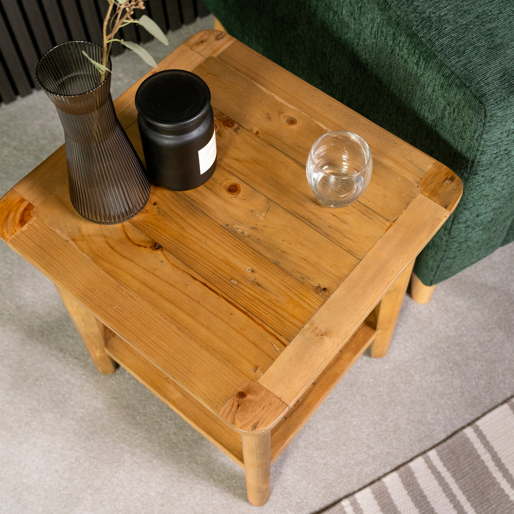 Scandi Lamp table With Shelf