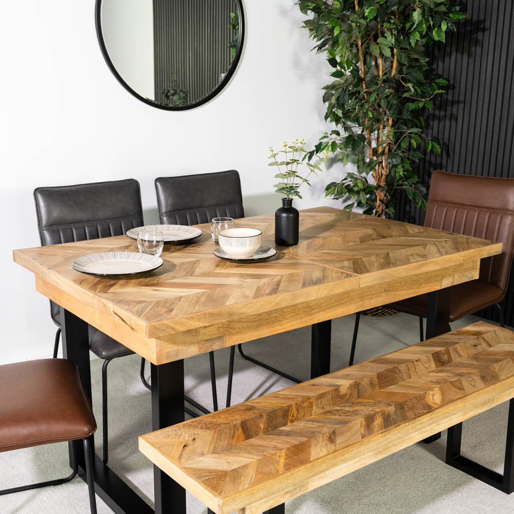 Nautilus Mango Wood Extending Dining Table