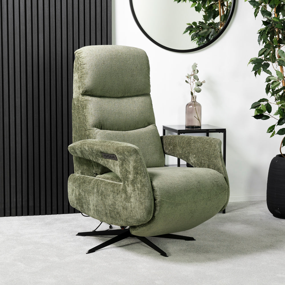 Bali Swivel Power Recliner Chair (Sage Green)