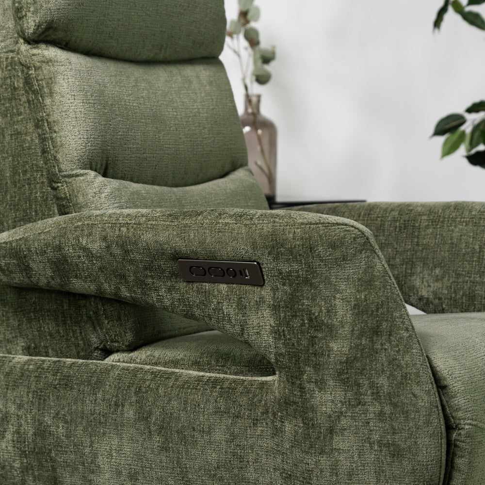 Bali Swivel Power Recliner Chair (Sage Green)