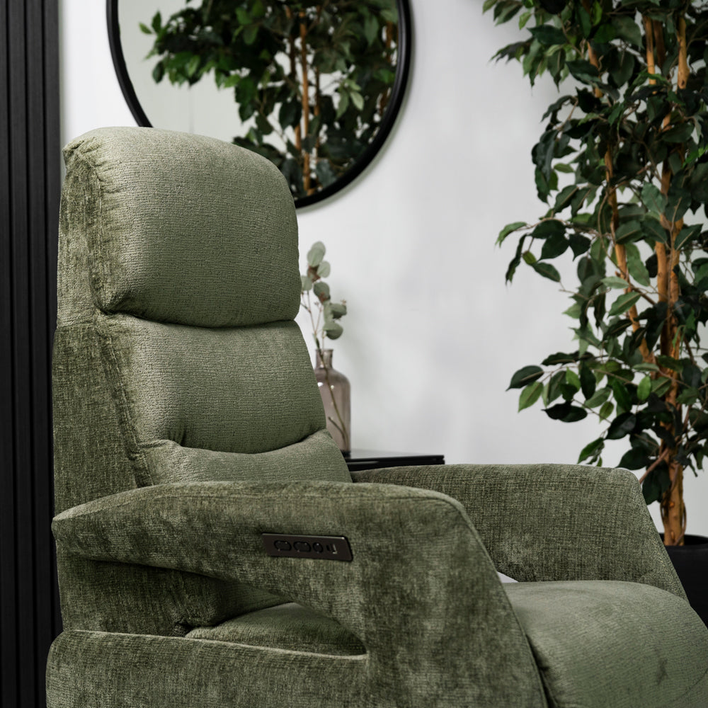 Bali Swivel Power Recliner Chair (Sage Green)