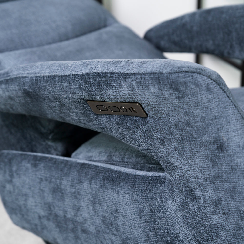 Bali Swivel Power Recliner Chair (Navy Blue)