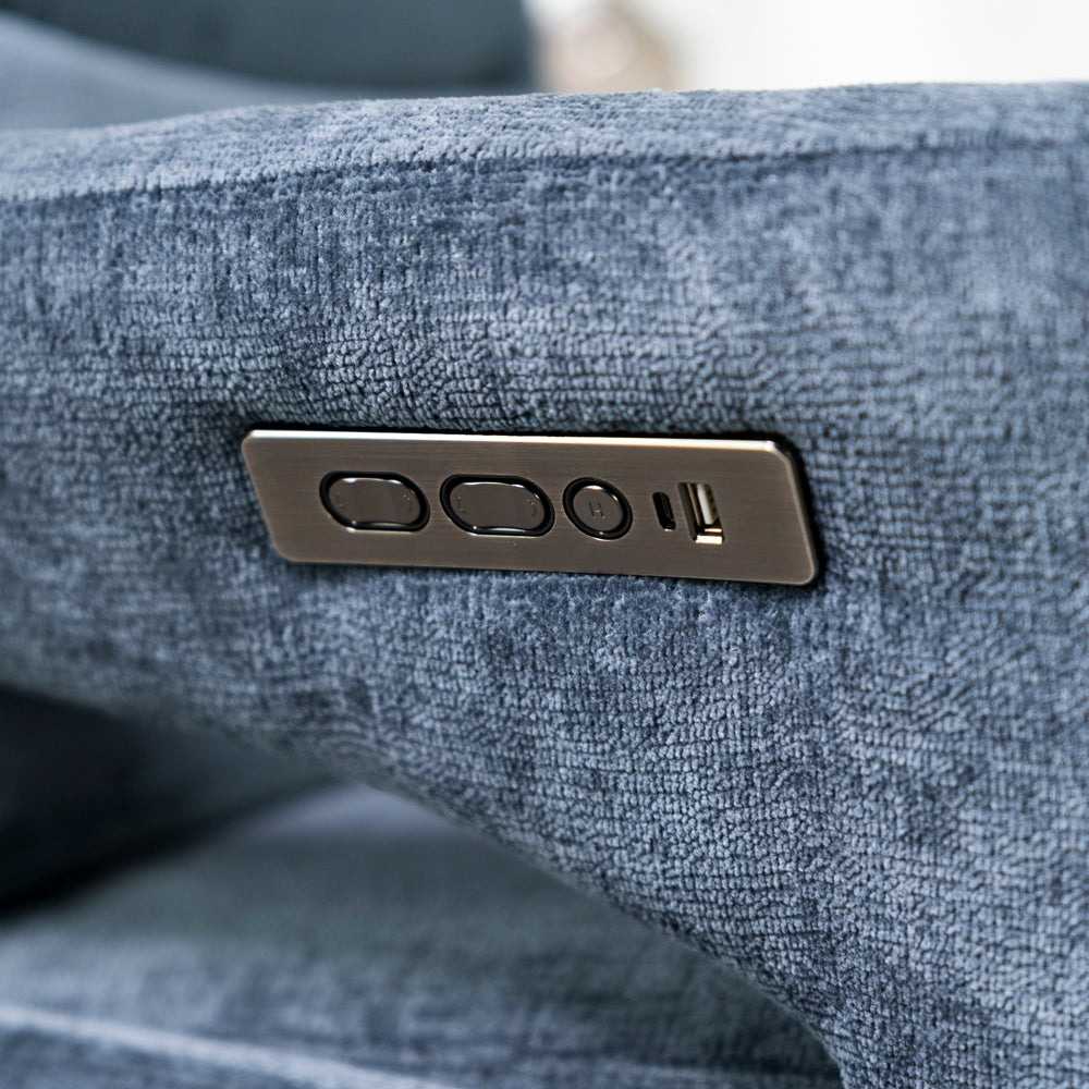 Bali Swivel Power Recliner Chair (Navy Blue)