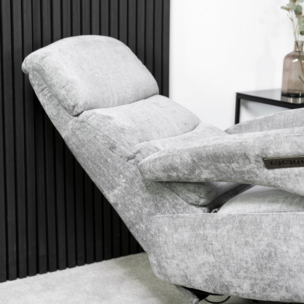 Bali Swivel Power Recliner Chair (Light Grey)