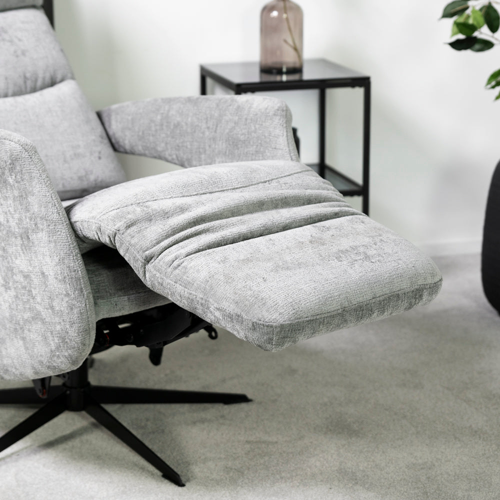 Bali Swivel Power Recliner Chair (Light Grey)