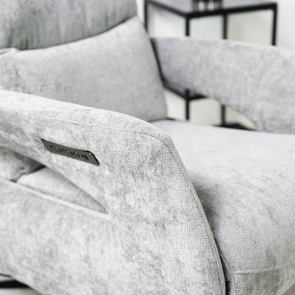 Bali Swivel Power Recliner Chair (Light Grey)