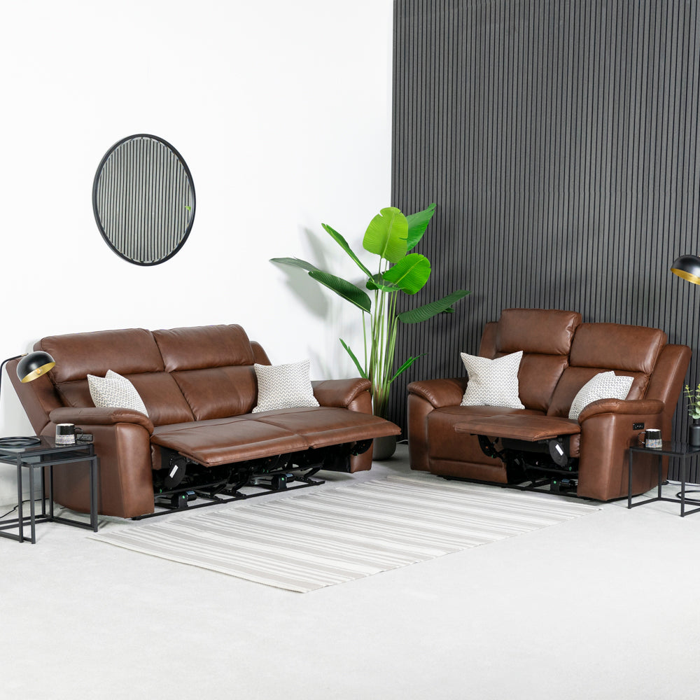 New Hampshire 3 Seater Leather Power Recliner Sofa