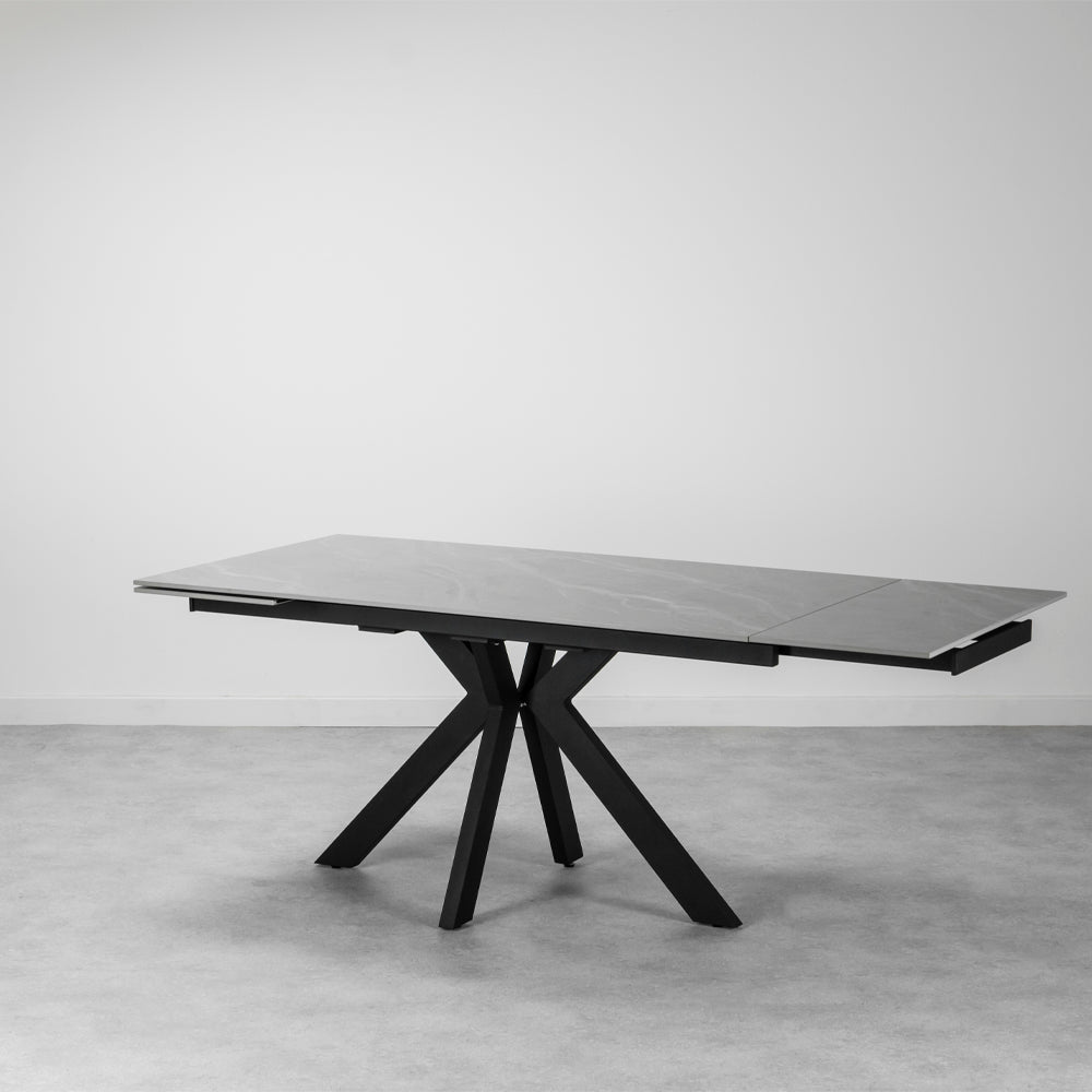 Olympia Light Grey Matt Ceramic Extendable Dining Table (160cm-240cm) & 6 Aiden Dining Chairs