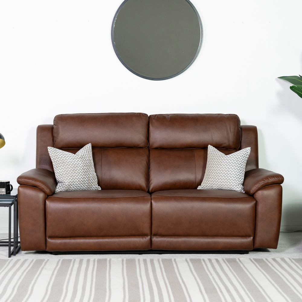 New Hampshire 3 Seater Leather Power Recliner Sofa