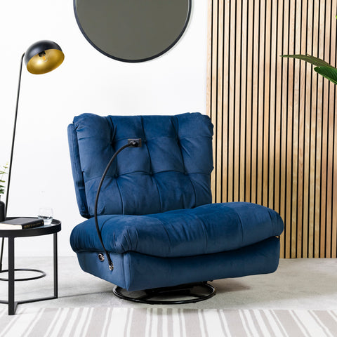 Chill Swivel Rocker Power Recliner Chair - Blue