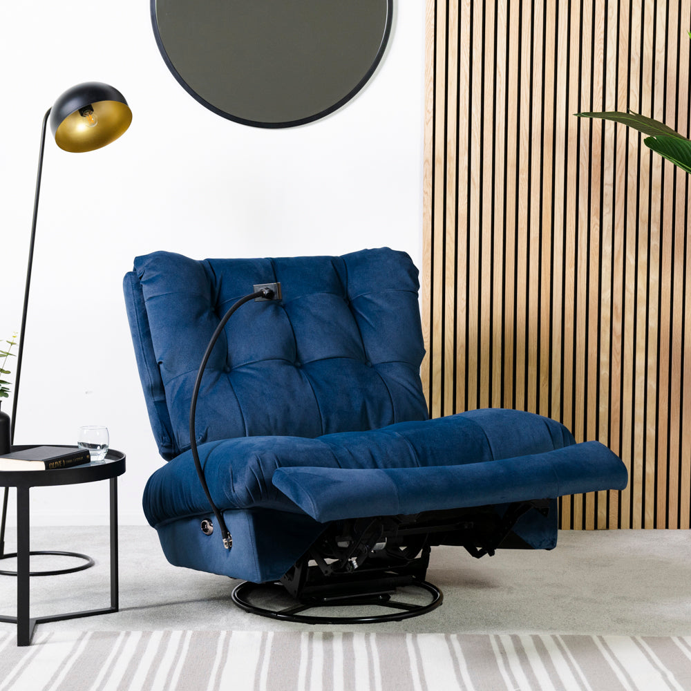 Chill Swivel Rocker Power Recliner Chair - Blue