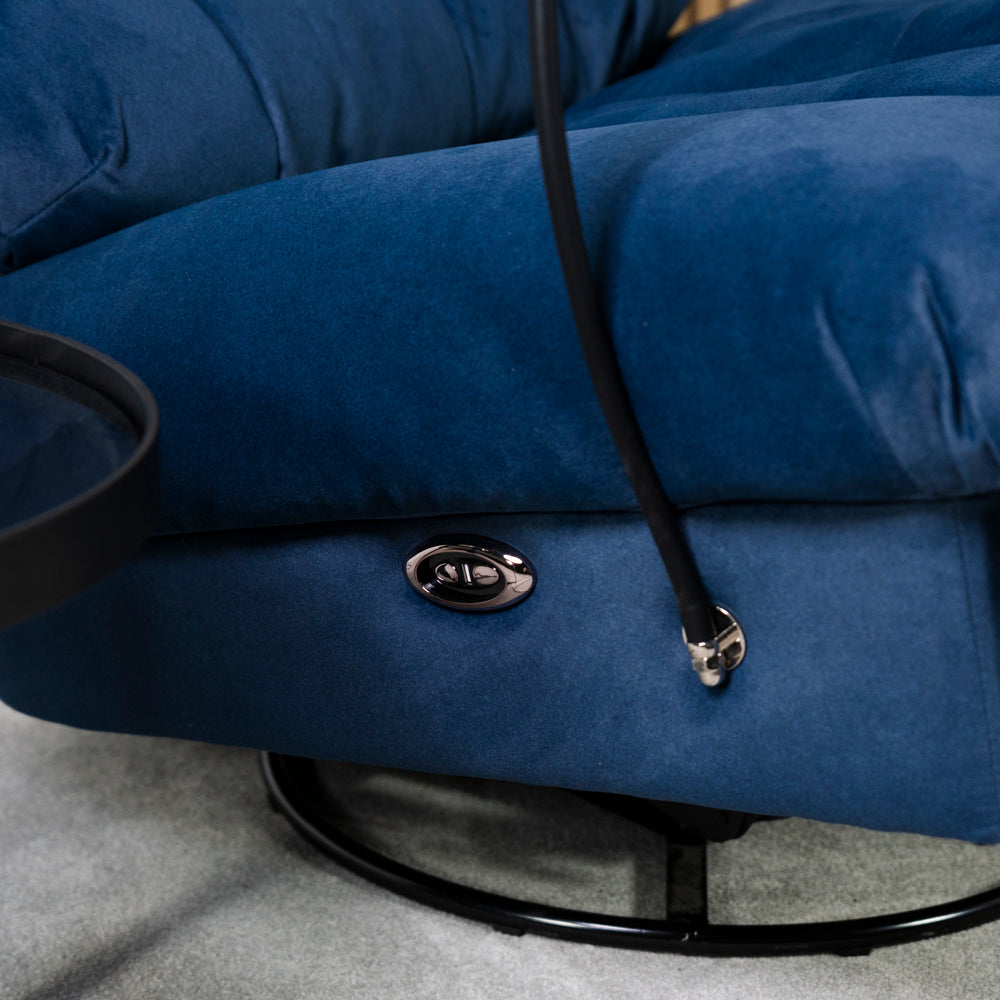 Chill Swivel Rocker Power Recliner Chair - Blue