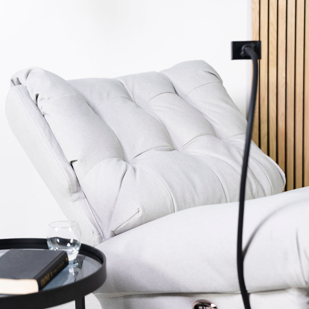 Chill Swivel Rocker Power Recliner Chair - Light Grey