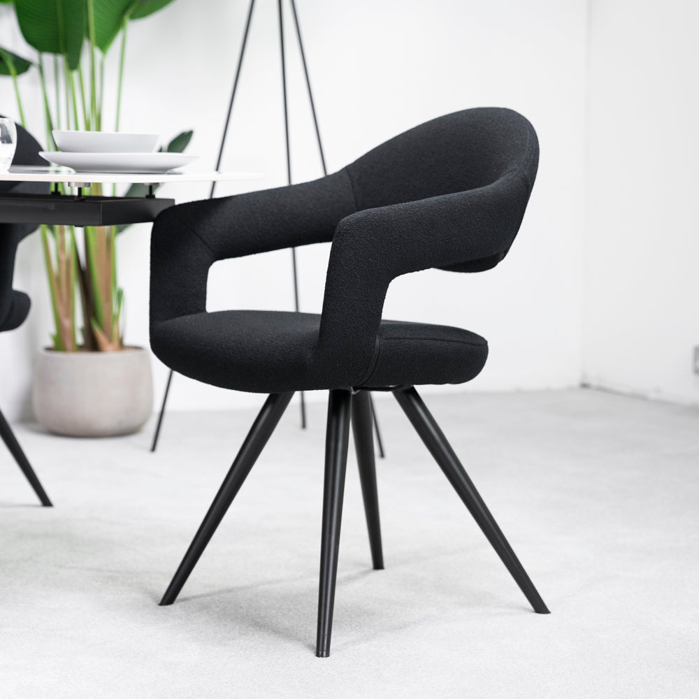 Denver Ceramic Extendable Dining Table (180cm-260cm) & Emma Bouclé Dining Chairs