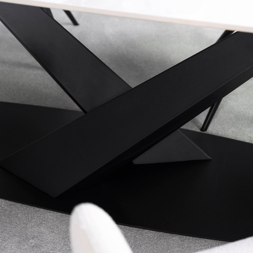 Denver Ceramic Extendable Dining Table (180cm-260cm) & Emma Bouclé Dining Chairs