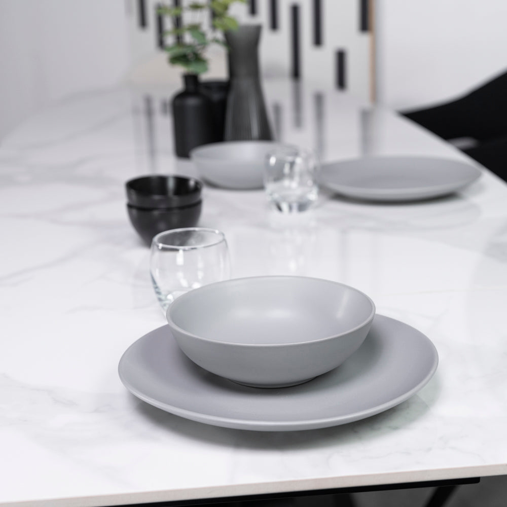 Denver Ceramic Extendable Dining Table (180cm-260cm) & Emma Bouclé Dining Chairs