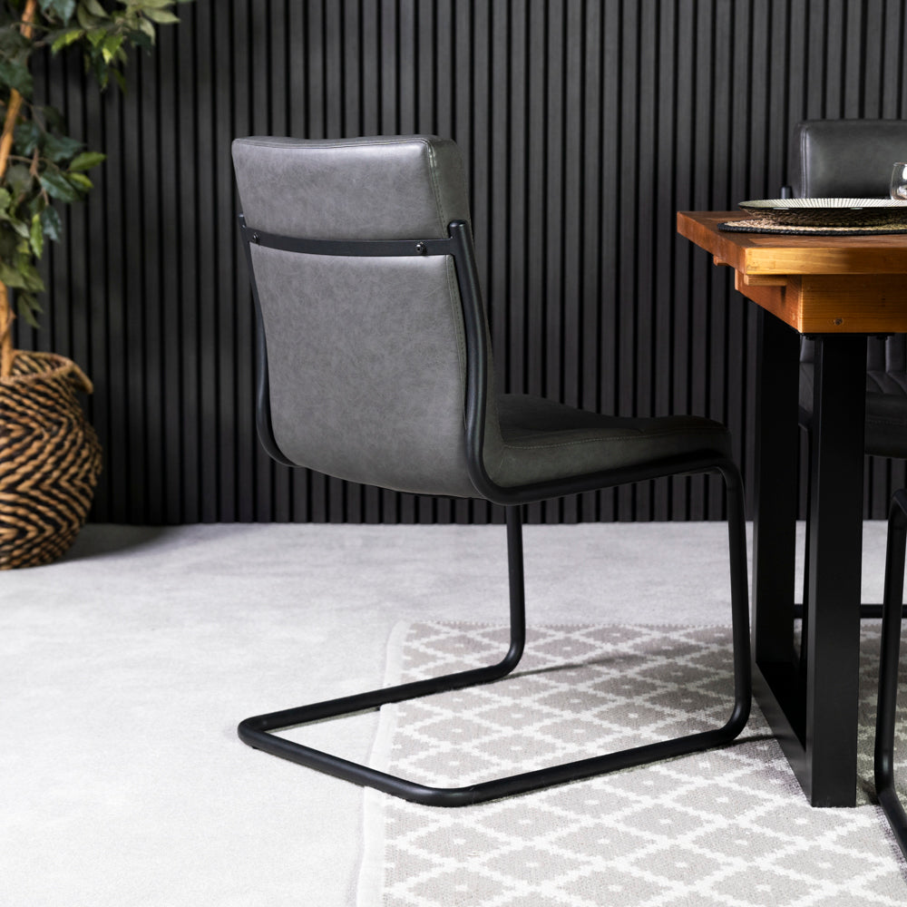 Nautilus 160cm Fixed Top Dining Table & Auburn Grey Dining Chairs