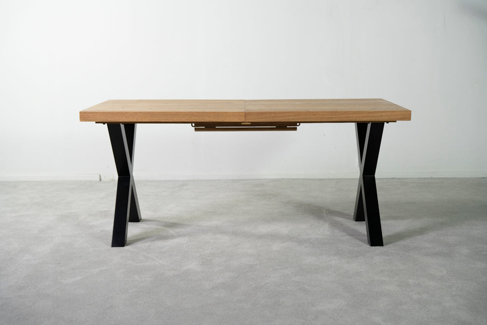 Montana Oak Cross Leg Extending Dining Table