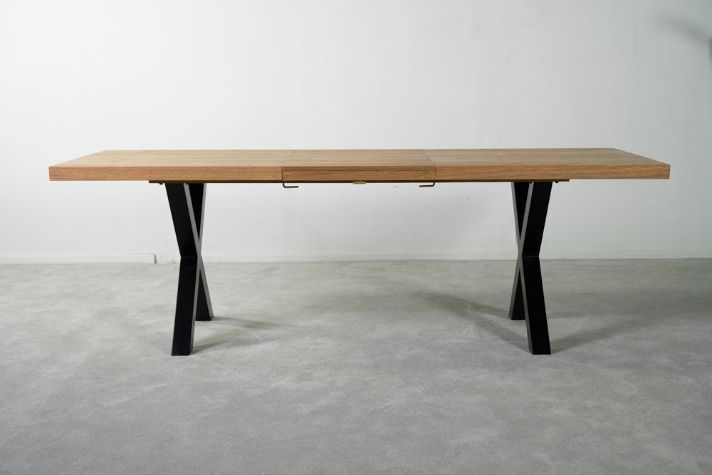 Montana Oak Cross Leg Extending Dining Table