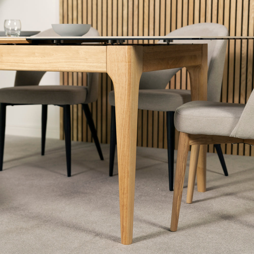 Malmo Extendable Dining Table & Morken Wooden Legs Dining Chairs