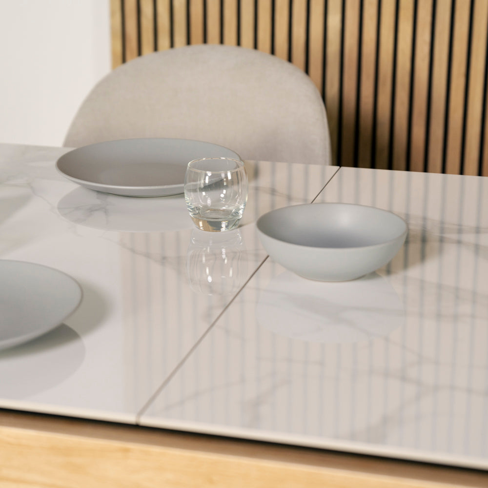 Malmo Extendable Dining Table & Morken Wooden Legs Dining Chairs