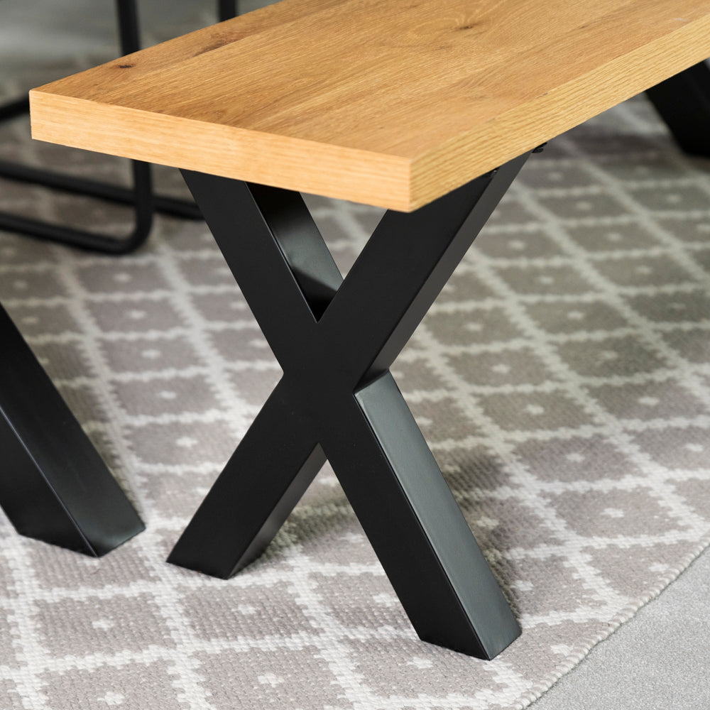 Montana Oak Cross Leg Dining Bench