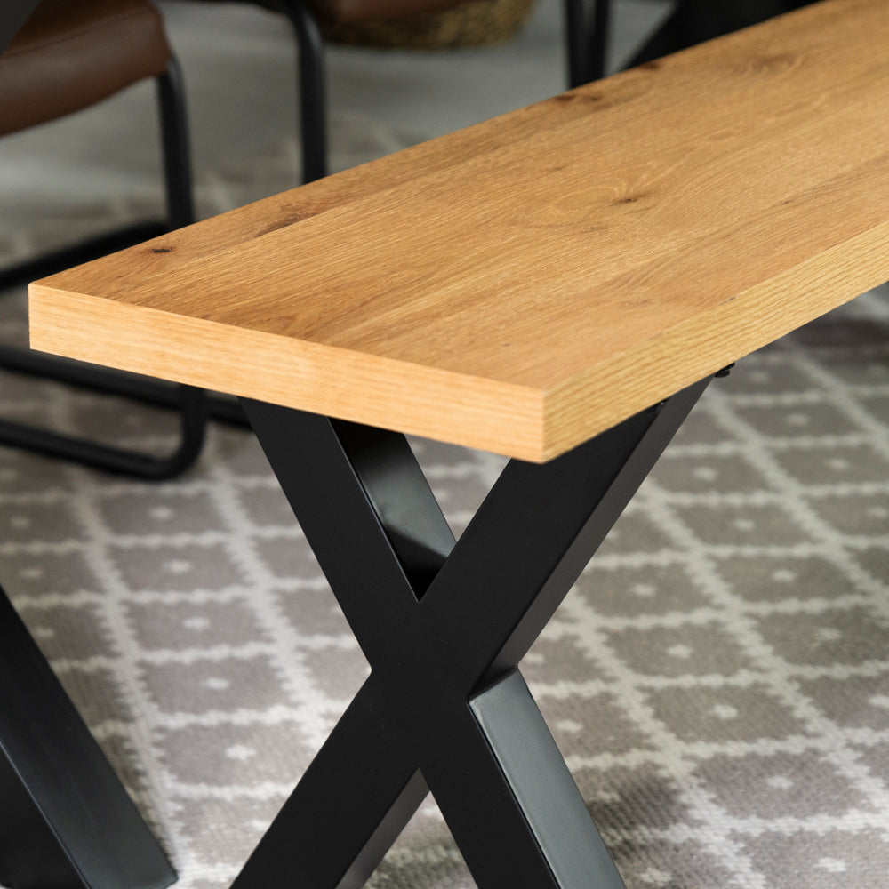 Montana Oak Cross Leg Dining Bench