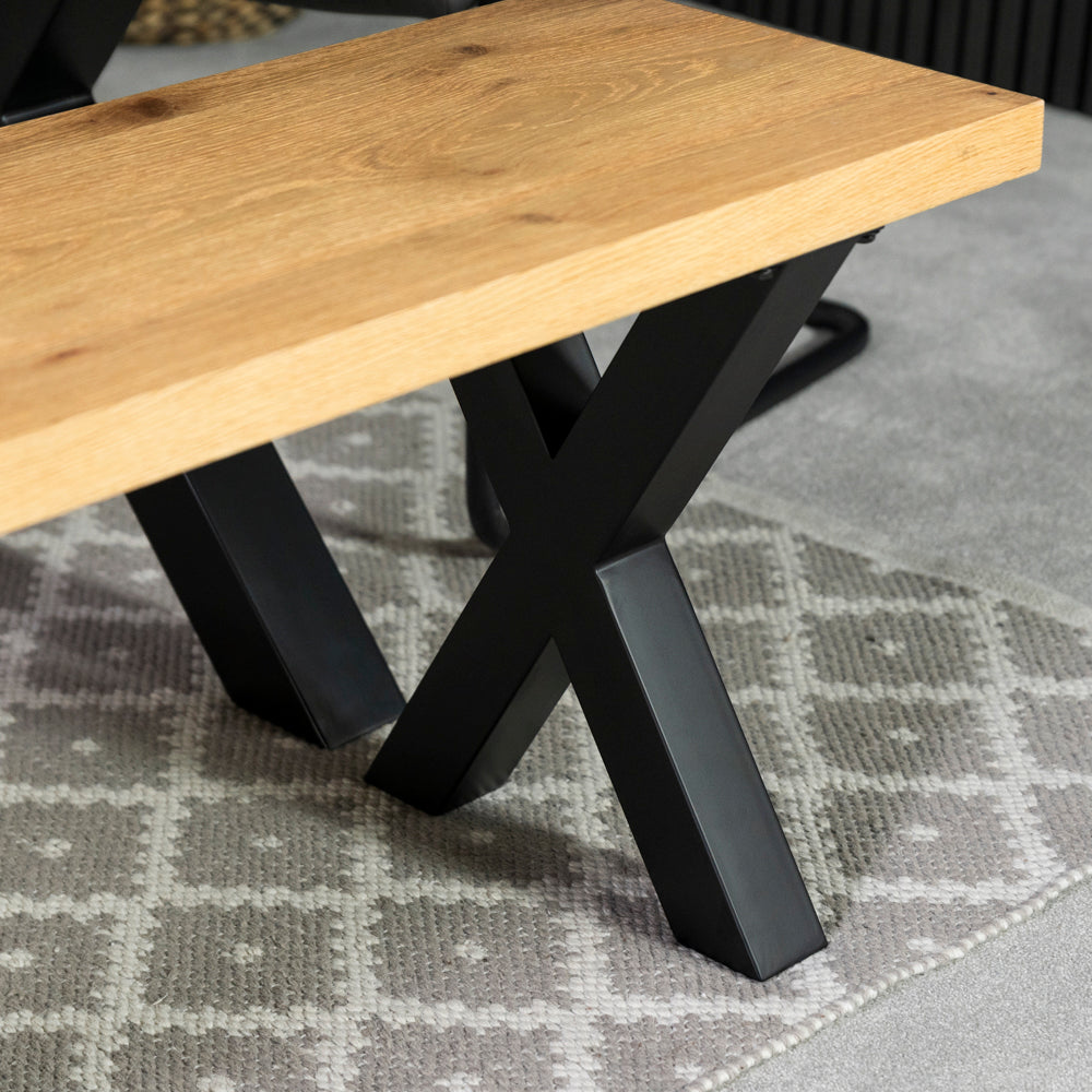 Montana Oak Cross Leg Dining Bench
