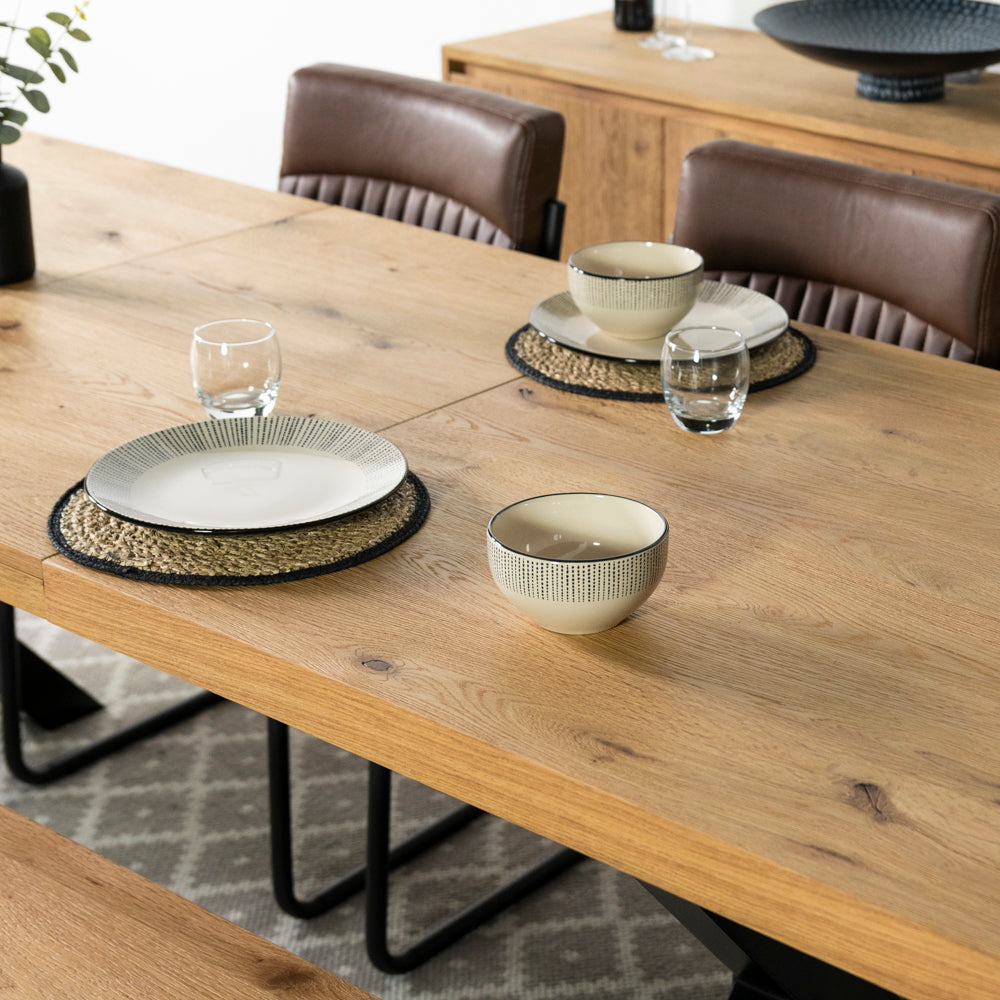 Montana Oak Cross Leg Extending Dining Table