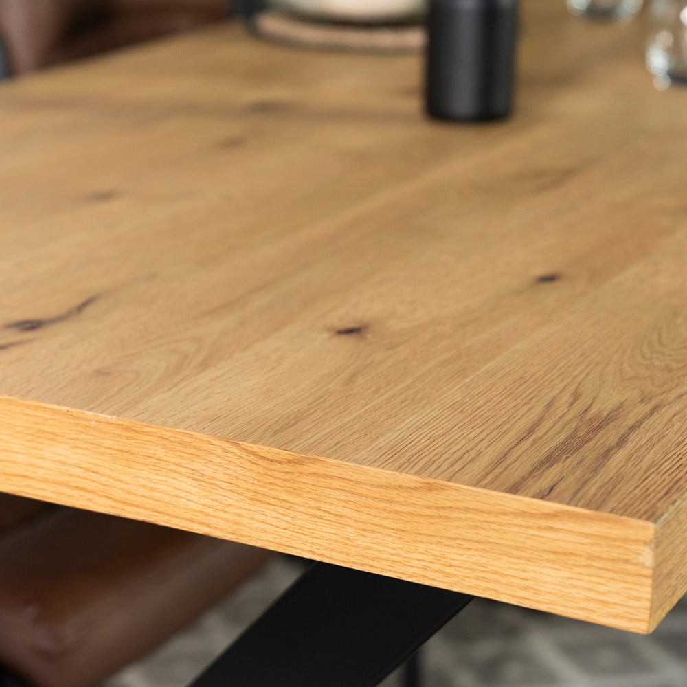 Montana Oak Cross Leg Extending Dining Table