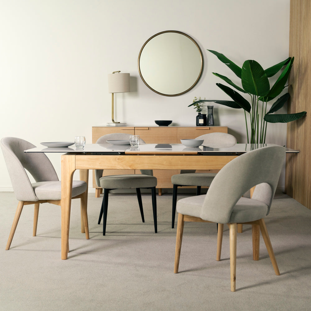 Malmo Extendable Dining Table & Morken Wooden Legs Dining Chairs