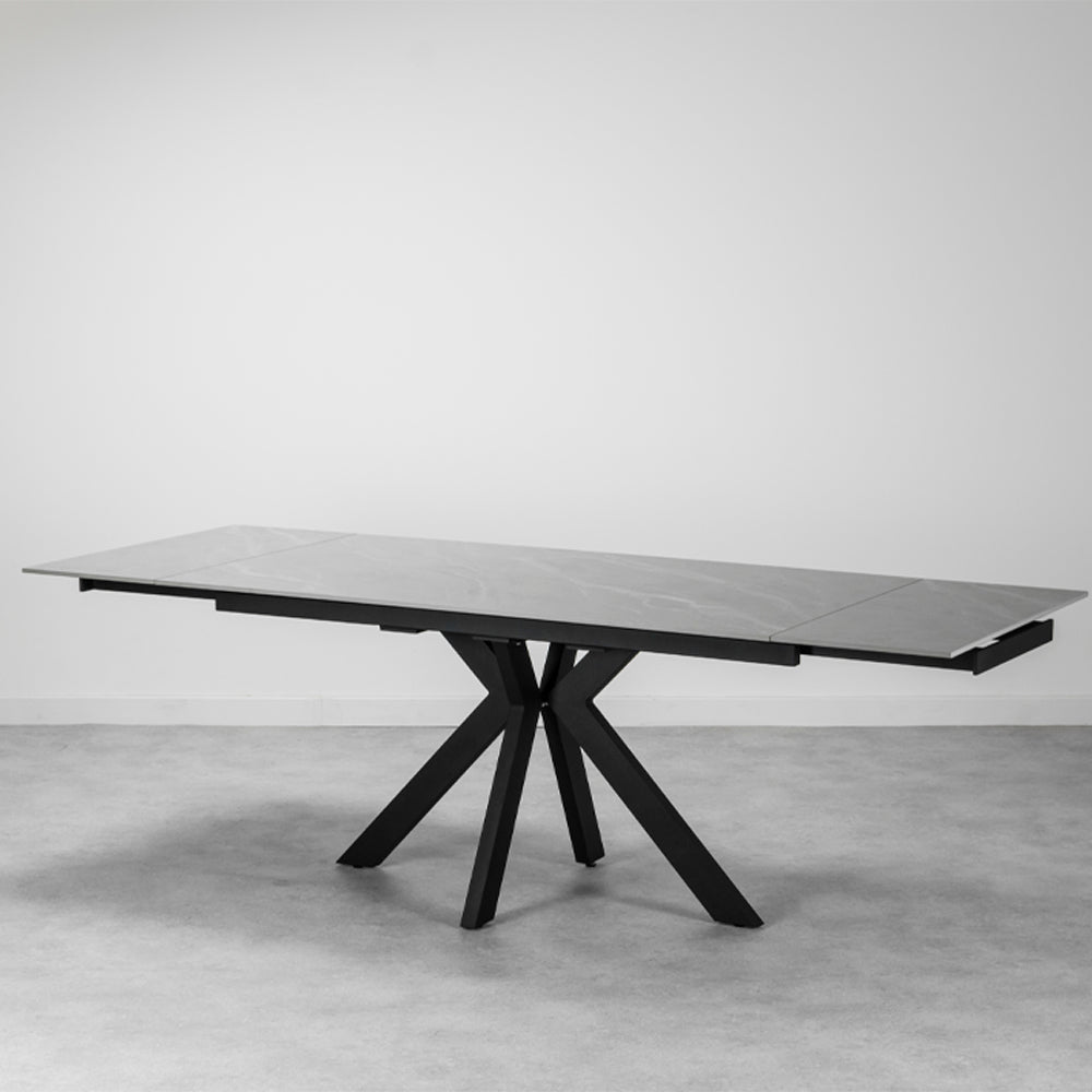 Olympia Small Light Grey Matt Ceramic Extendable Dining Table (130cm-180cm)