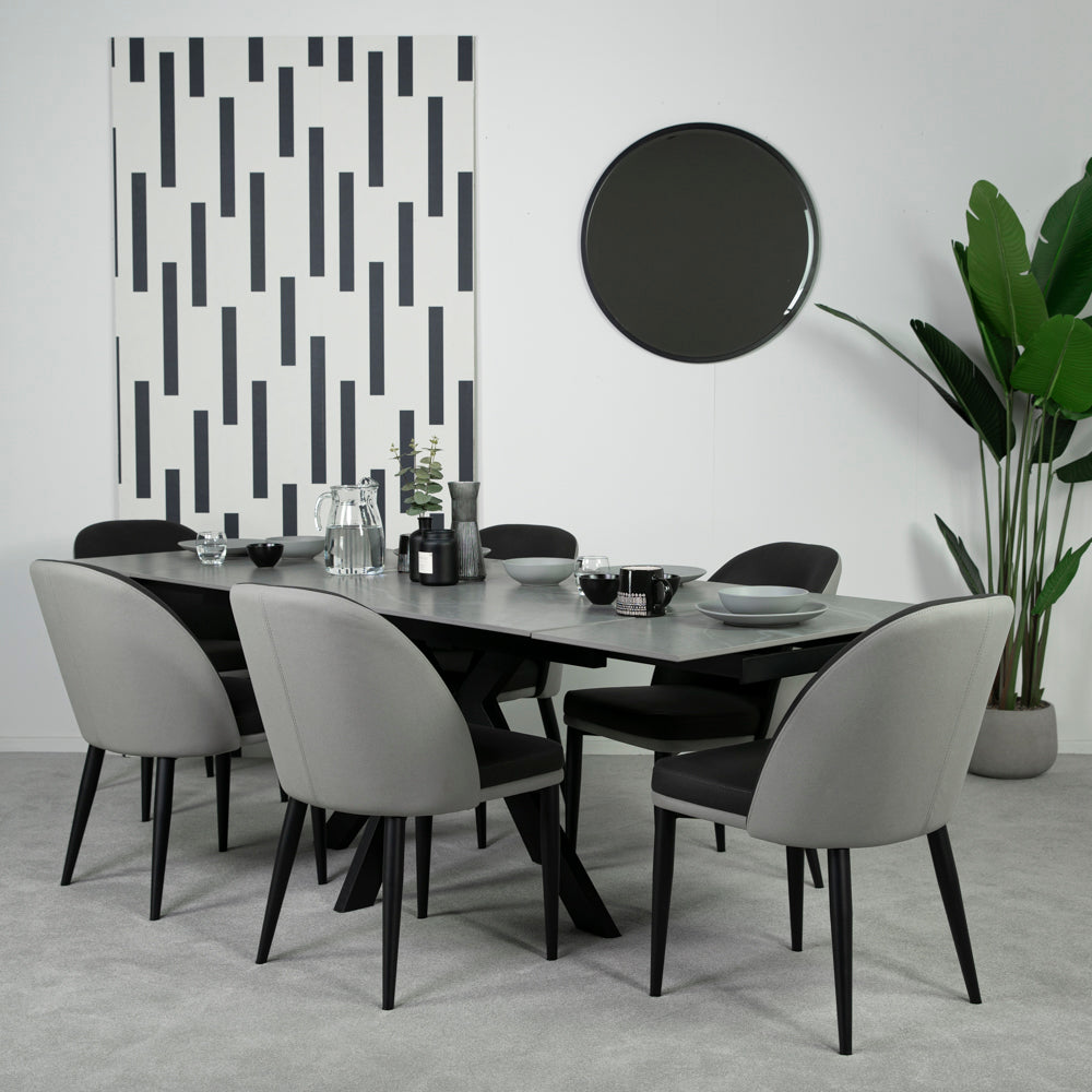 Olympia Ceramic Extendable Dining Table & Lindsay Dining Chair