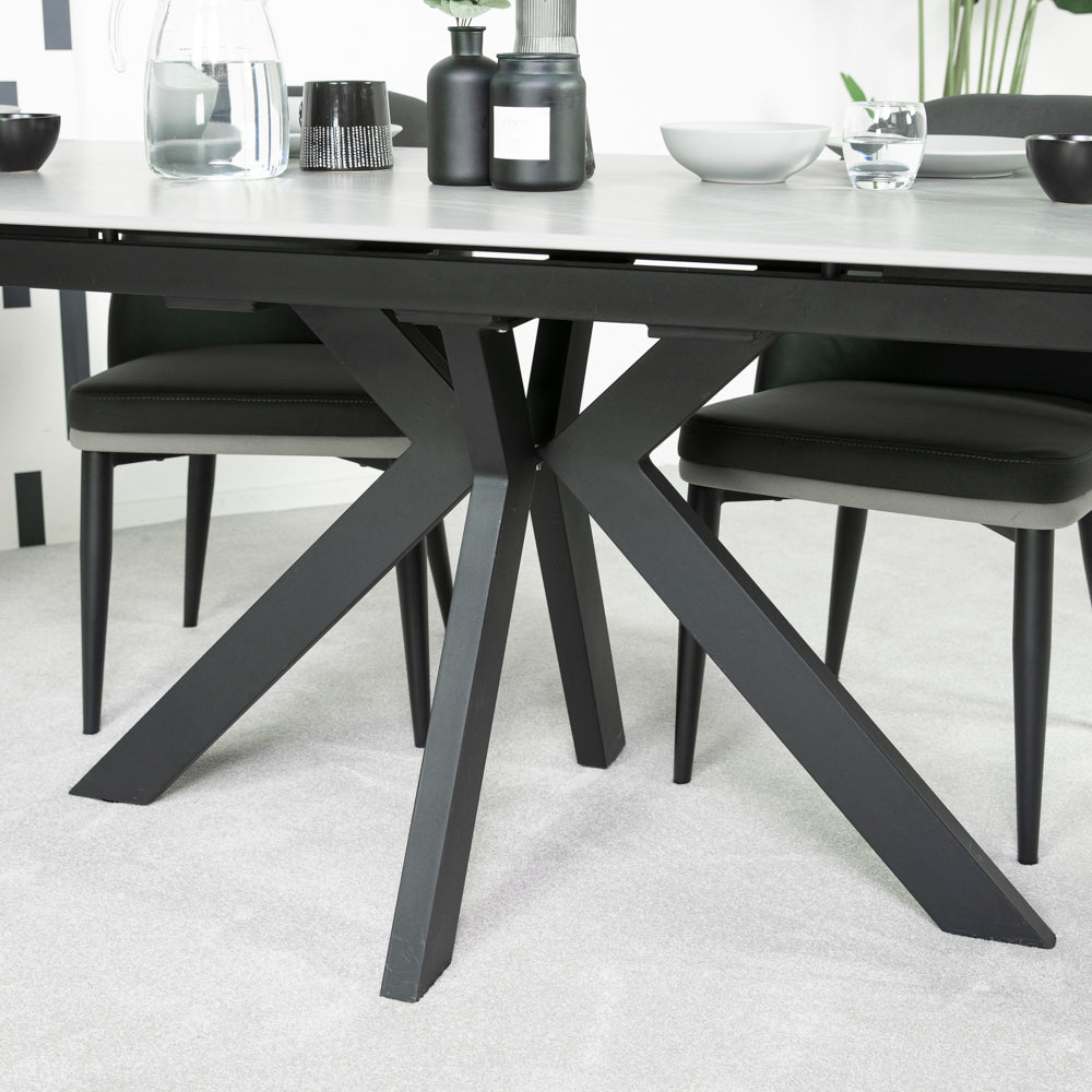 Olympia Ceramic Extendable Dining Table & Lindsay Dining Chair