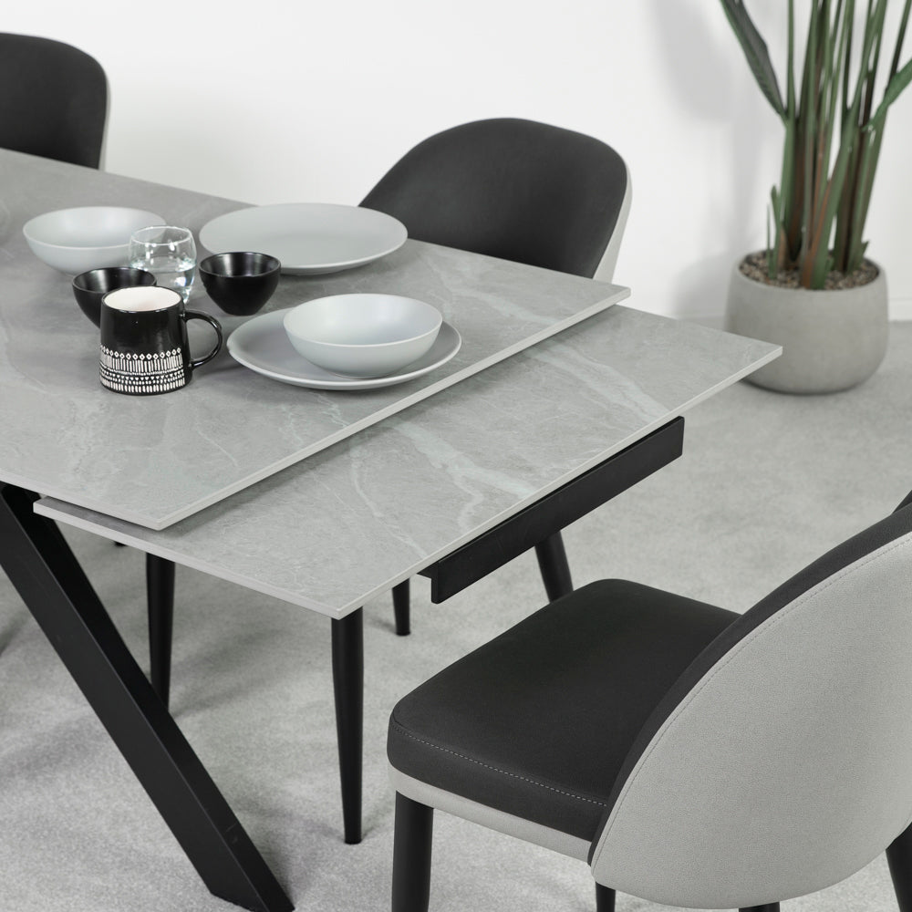 Olympia Ceramic Extendable Dining Table & Lindsay Dining Chair
