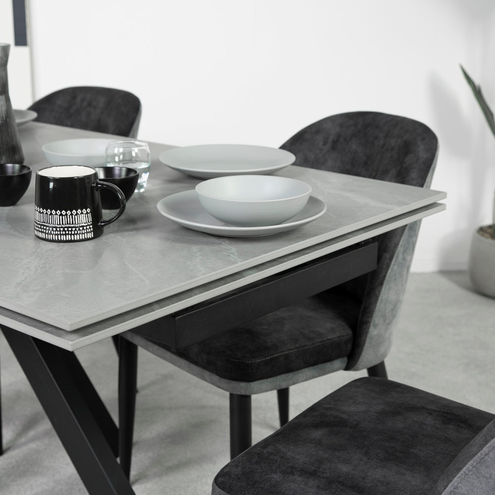 Olympia Ceramic Extendable Dining Table & Lindsay Dining Chair