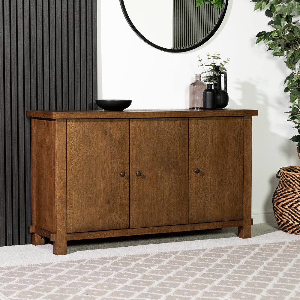 Quebec Oak 3 Door Sideboard