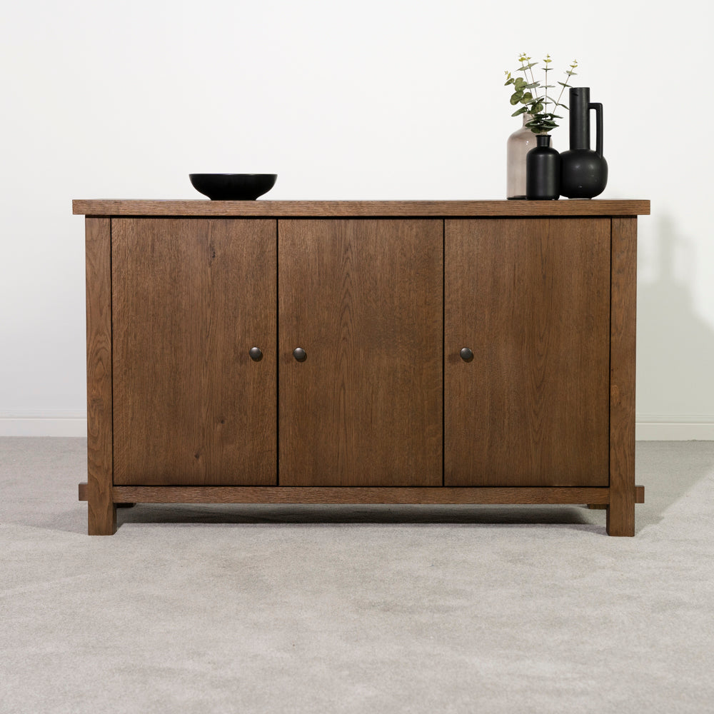 Quebec Oak 3 Door Sideboard