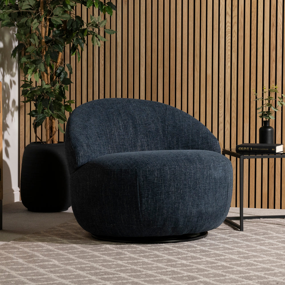 Abelia Swivel Chair — Blue